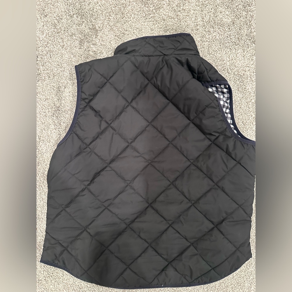 J. Crew Black Quilted Vest with Checkered Lining - Picture 4 of 4